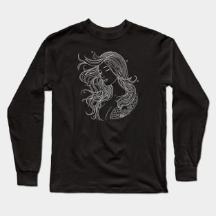 Minimalism mermaid lines Long Sleeve T-Shirt